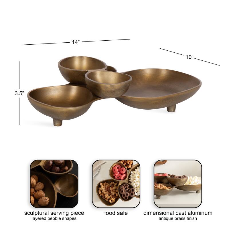 Kate and Laurel Cluso Footed Cluster Tray