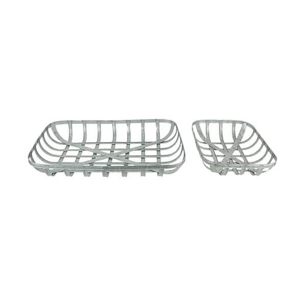 tobacco trays Galvanized Metal Tobacco Basket Trays/ Wall Hangings (Set Of 2) - 3 X 24 X  16 inches - Bed Bath & Beyond