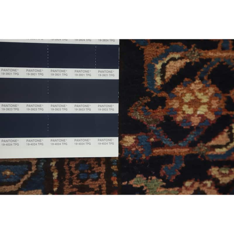 Hand Knotted Oriental 100% Wool Carpet Traditional Medallion Navy Blue & Blues Hamedan Area Rug - 6' 8'' X 3' 9''