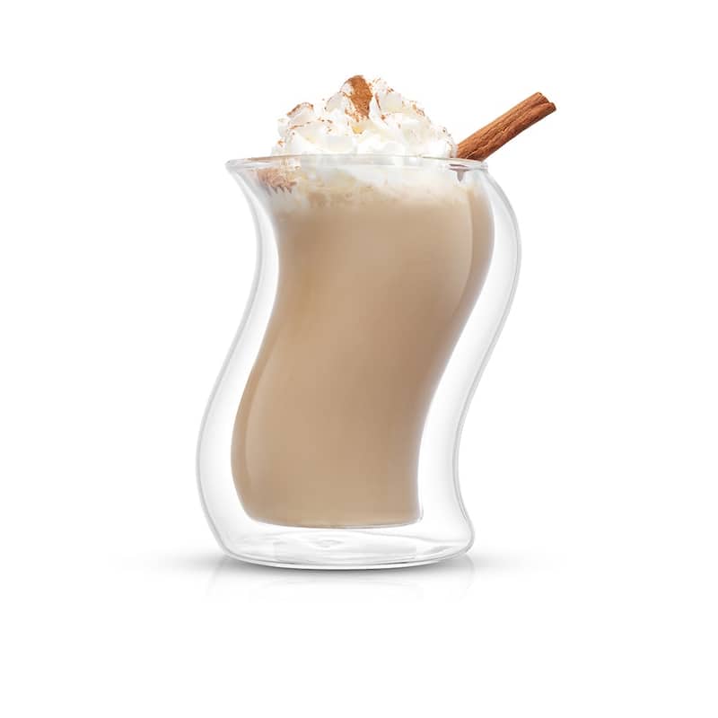 JoyJolt Pivot Double Wall Coffee Tea Glasses - 13.5 oz - Set of 4