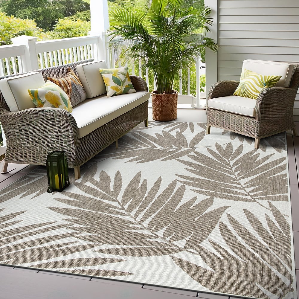 World Rug Gallery Floral Nature Inspired Indoor/Outdoor Area Rug