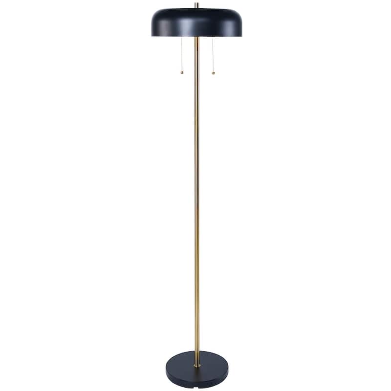 Trinity Modern Black and White Drum Shade Floor Lamp
