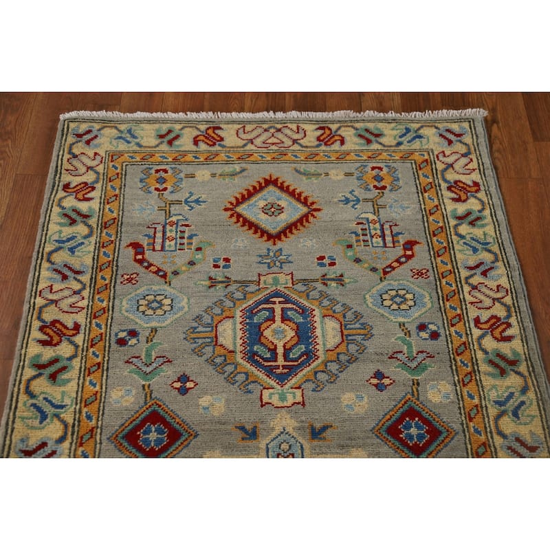 Kazak Oriental Runner Rug Hand-Knotted Wool Carpet - 2'8" x 16'4"
