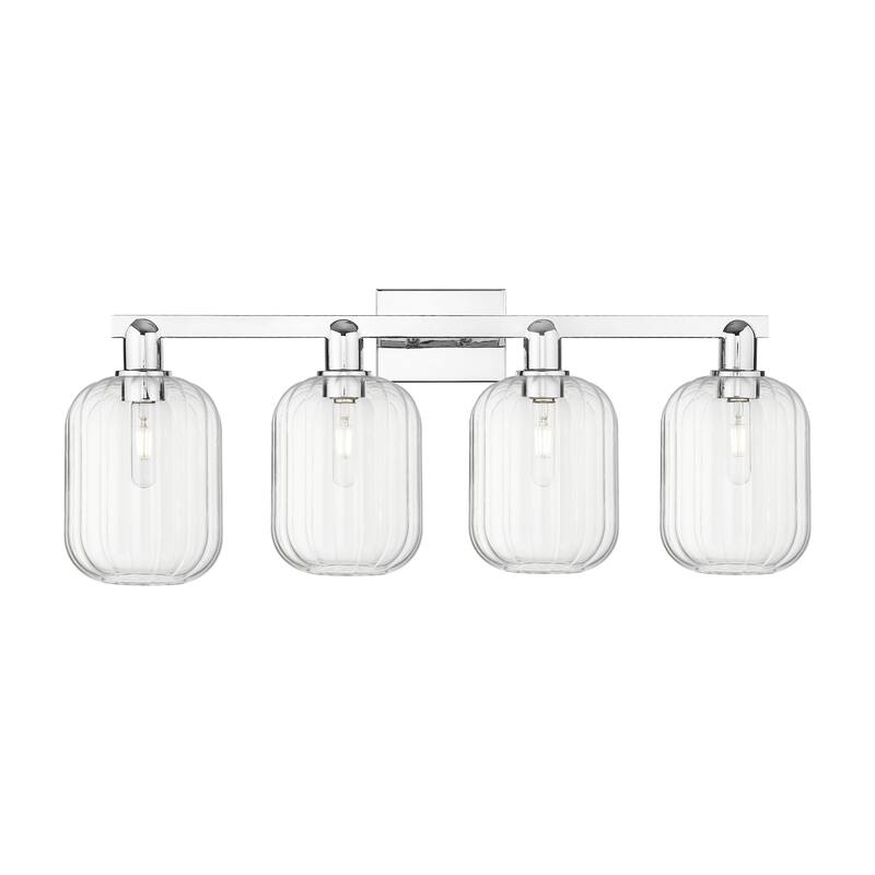 Innovations Lighting 716-4W-14-36 Preston Vanity Cylinder Preston 4 - Polished Chrome / Clear