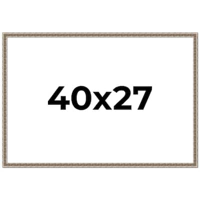 40x27 Frame Silver Versailles Ornate Solid Wood Picture Frame | 1 Inch