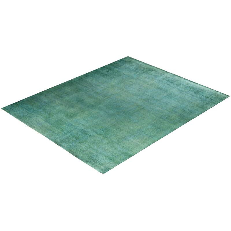 Overdyed One-of-a-Kind Hand-Knotted Area Rug - Green - 8' 3" x 10' 1"