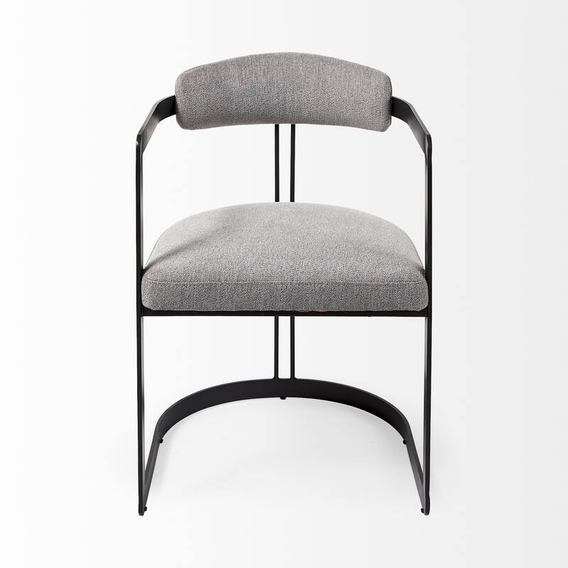 Upholstered Dining Arm Chair with Metal Frame and Cushion - 21” x 20” x 30”