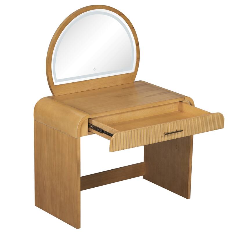 39" Makeup Vanity Table with Touch Screen Lighted Mirror and Drawer
