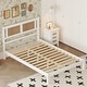 preview thumbnail 3 of 30, Full Size Platform Bed with Natural Rattan Headboard, Minimalist Design