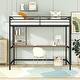 preview thumbnail 2 of 8, Black Full Size Metal Loft Bed with Desk, Ladder and Shelve for Kids, Teens, Girls, Boys