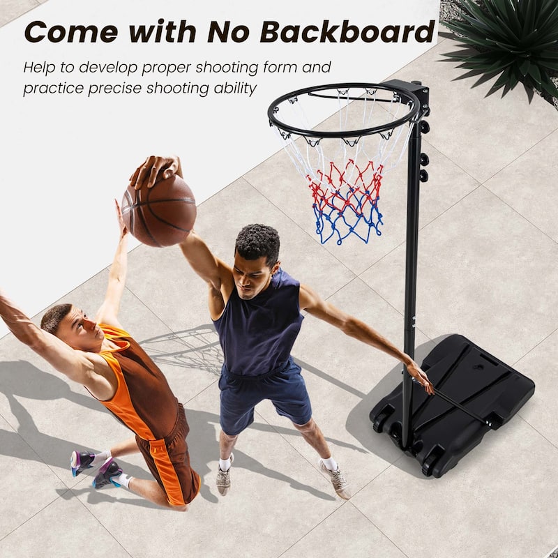 8.5-10FT Adjustable Basketball Hoop Goal with Fillable Base Wheel