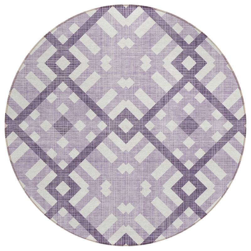Machine Washable Indoor/ Outdoor Chantille Contemporary Trellis Rug