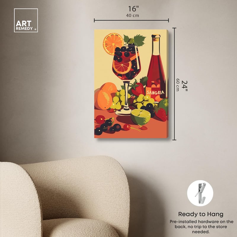 Sangria Drink Canvas by Art Remedy, Gallery Wrapped