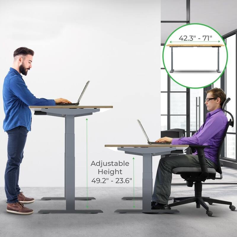 Rise Up Electric Standing Desk Dual Motor 48x30 solid bamboo desktop