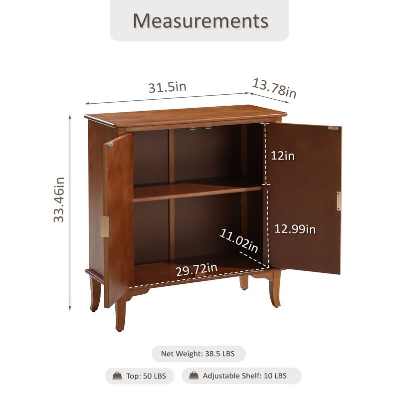 COZAYH Farmhouse Dresser, Accent Wooden Storage Cabinet with Sculpted Wave Drawer Fronts