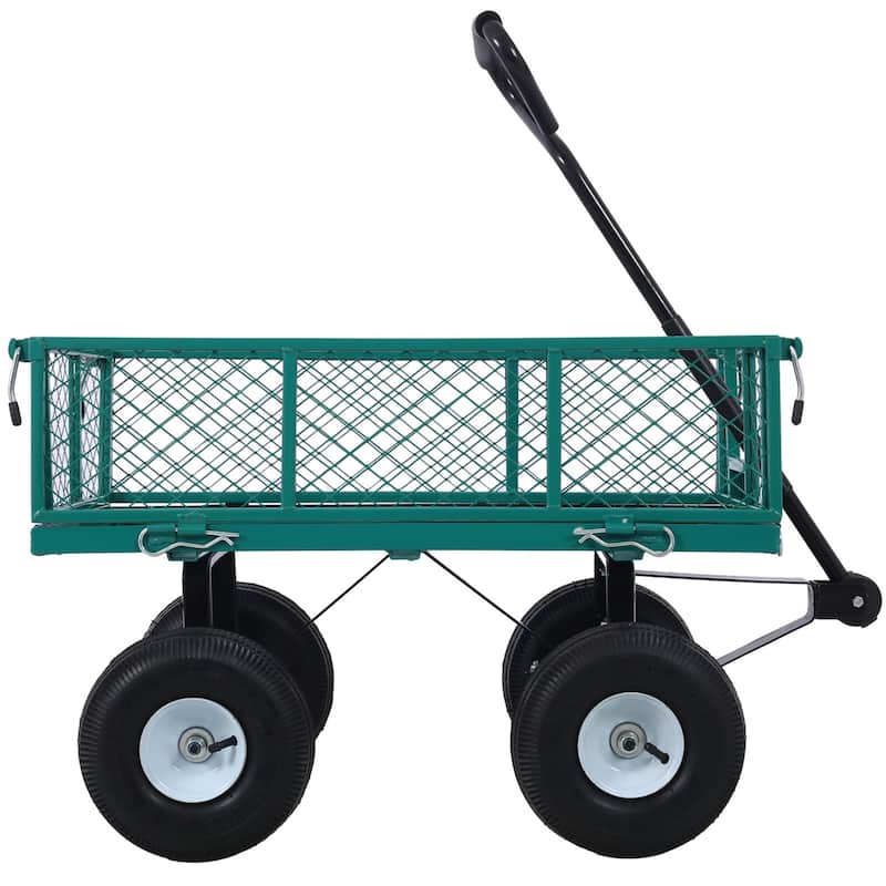 Outdoor multifunction utility cart with 550 lbs capacity and 10-inch tires
