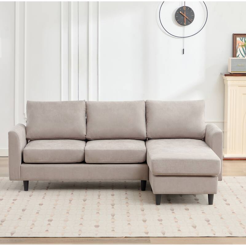 Snow Velvet Sectional Sofa