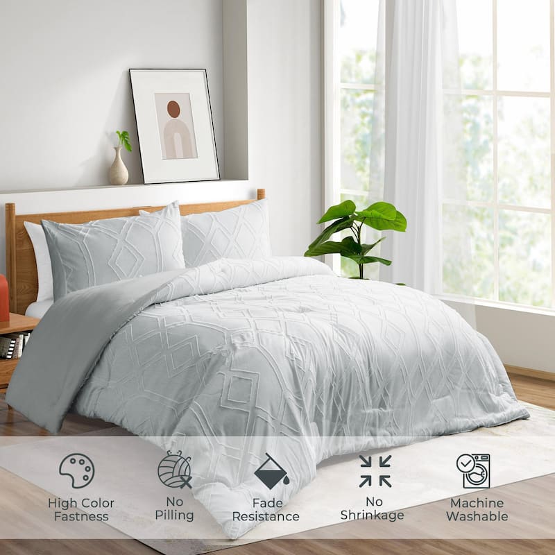 All Season Tufted Clipped Down Alternative Comforter Set