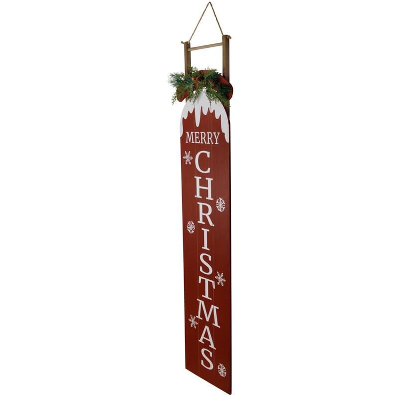 Snow Sled Merry Christmas Porch Sign - 55.75"
