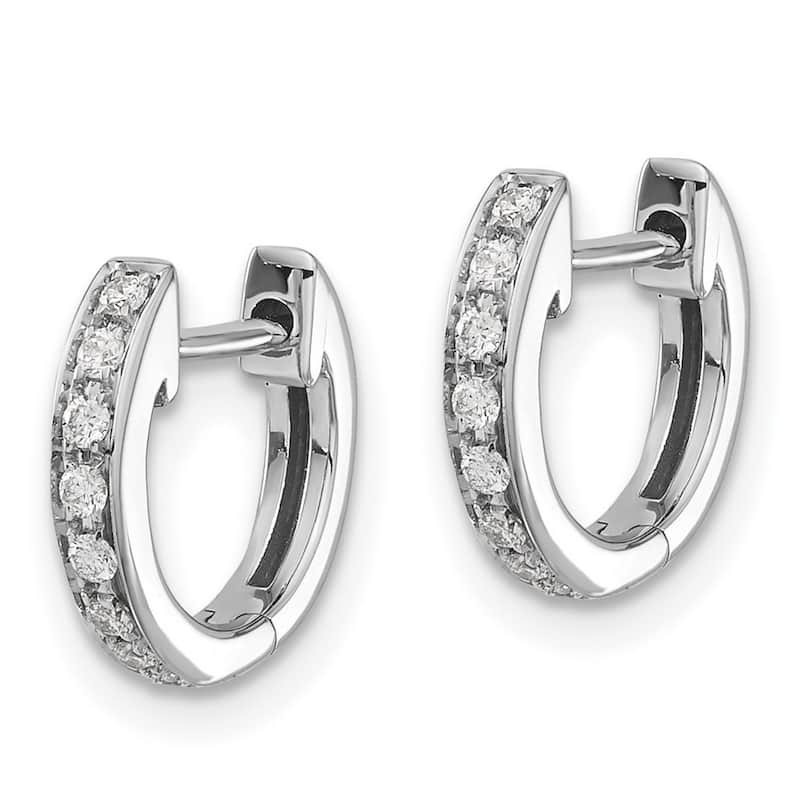 Curata 14k White Gold Diamond Earrings - 11x12mm Wide 1mm Thick