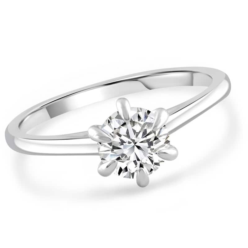 .90Ct Diamond Solitaire Engagement Ring Gold Lab Grown 6-Prong