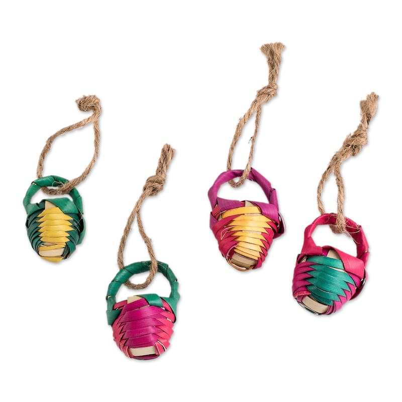Novica Handmade Sweet Customs Natural Fiber Ornaments (Set Of 4)