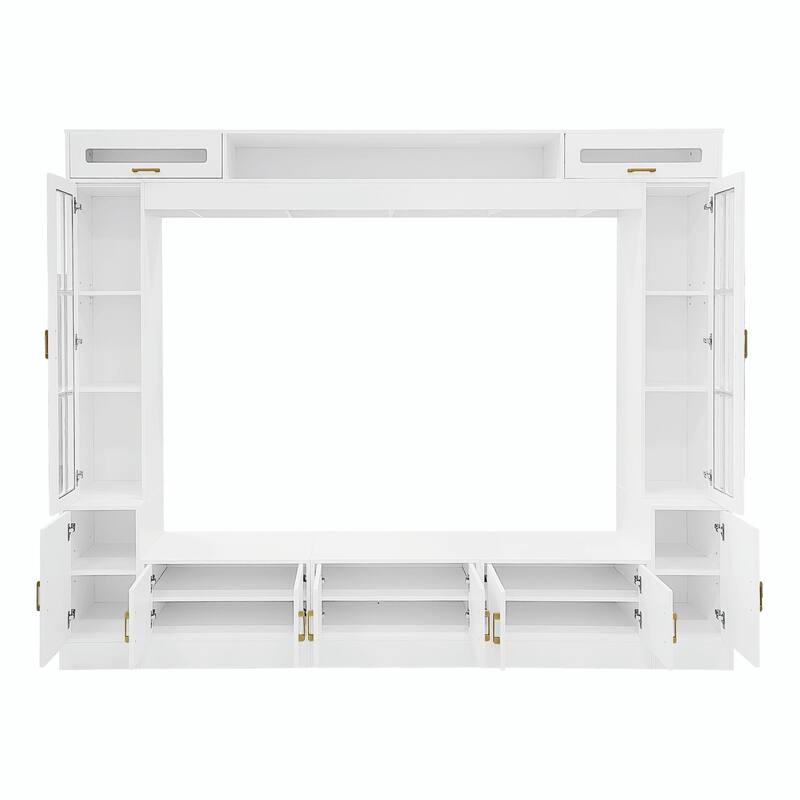 98.4" W Wall Unit Entertainment Center with Bookshelves - For TVs up to 80"