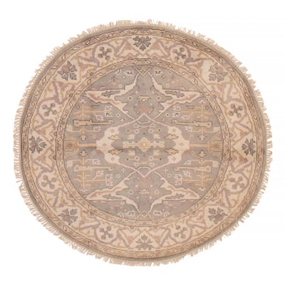 ECARPETGALLERY Hand-knotted Royal Oushak Grey Wool Rug - 5'0 x 4'10