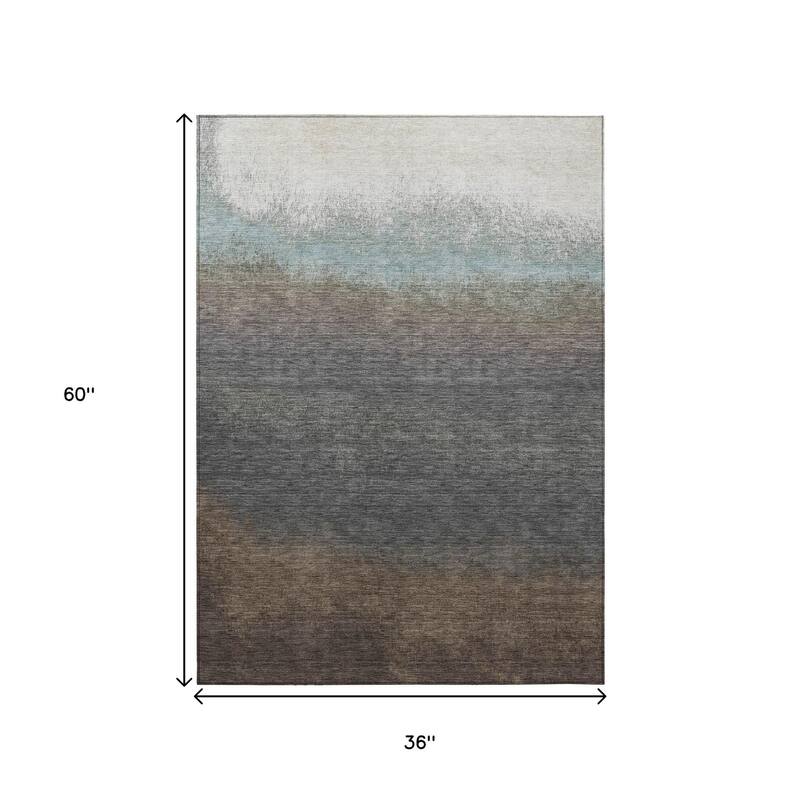 HomeRoots Ombre Transitional Rectangle Outdoor Rug