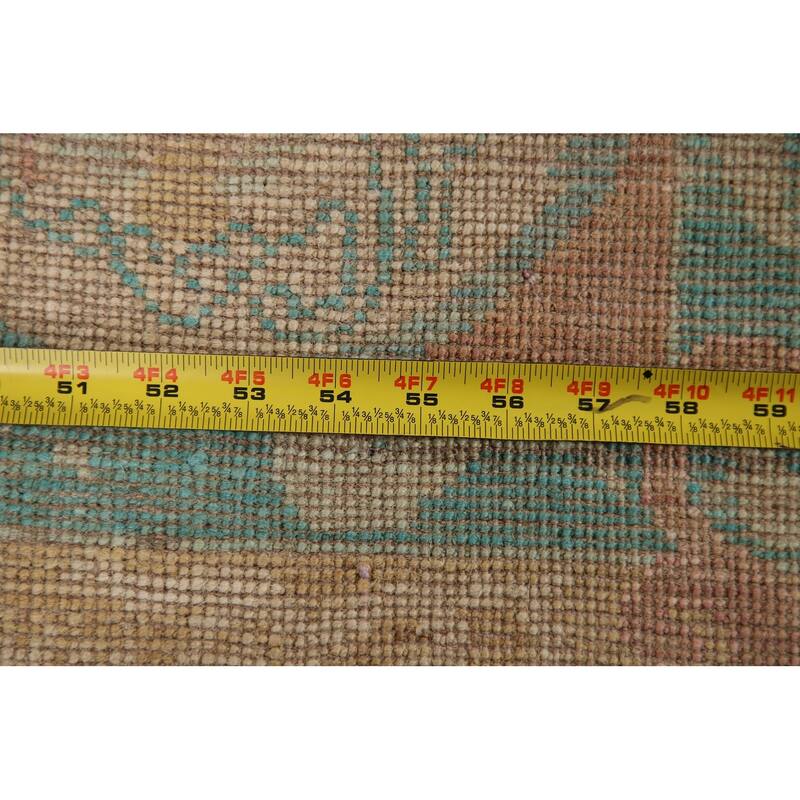 Vegetable Dye Oushak Oriental Area Rug Hand-knotted Wool Carpet - 4'11"x 6'11"