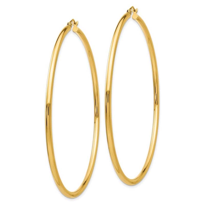 Curata 14k Yellow Gold Polished 70x2.25mm Hoop Earrings