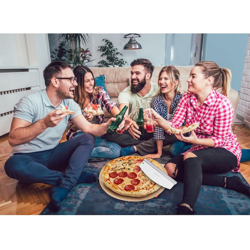 Royal Gourmet 3-Piece Pizza Set for Grill, 14-Inch Round Pizza Cordierite Stone, Peel/Shovel and Cutter