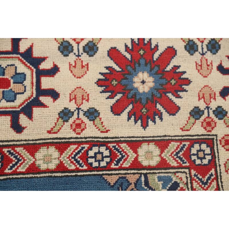 Blue Kazak Rug Hand-Knotted Oriental Wool Carpet - 8'3"x 11'6"
