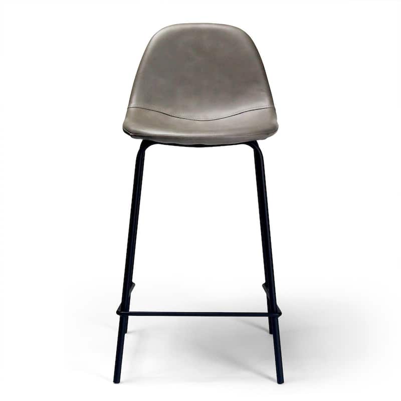 Maxine Vegan Leather Counter Height Stools Black Legs (Set of 2)