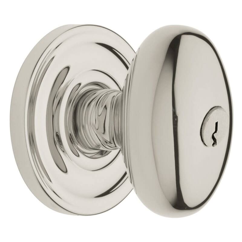 Baldwin Egg Style Keyed Entry Door Knob Set with Classic Rosette the