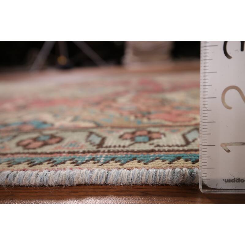 Pink Geometric Tabriz Persian Accent Rug Handmade Wool Carpet - 3'2" x 4'9"