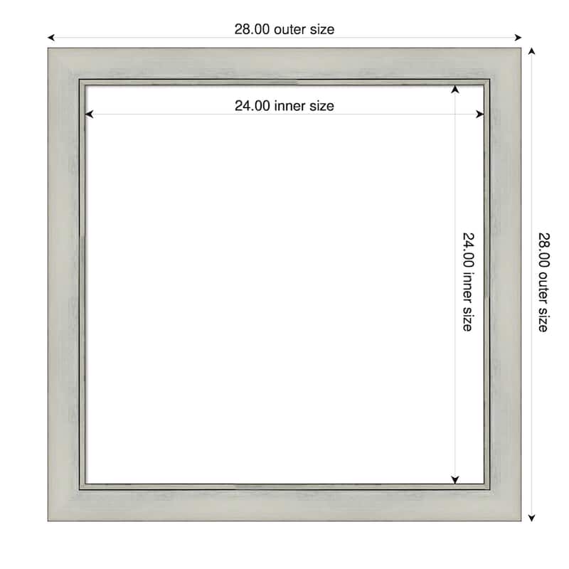 Amanti Art Flair Polished Nickel Framed Dry Erase Magnetic Board - 28 x 28 in - Flair Silver Patina