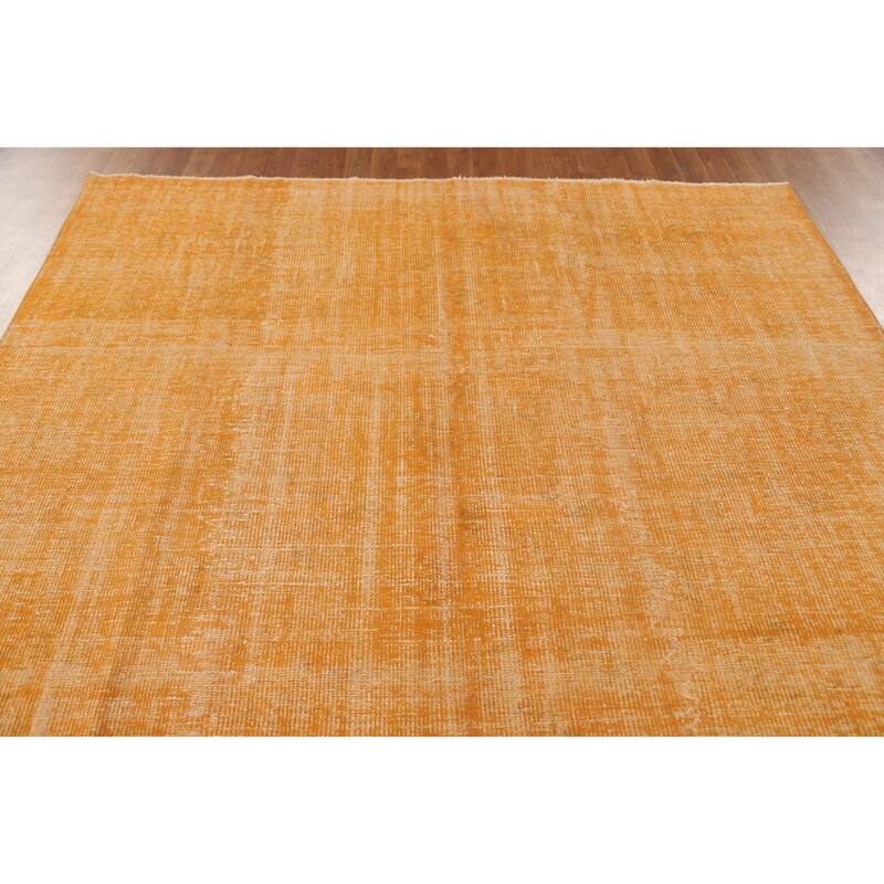 Over-Dyed Sparta Turkish Vintage Area Rug Hand-Knotted Wool Carpet - 7'0" x 9'9"