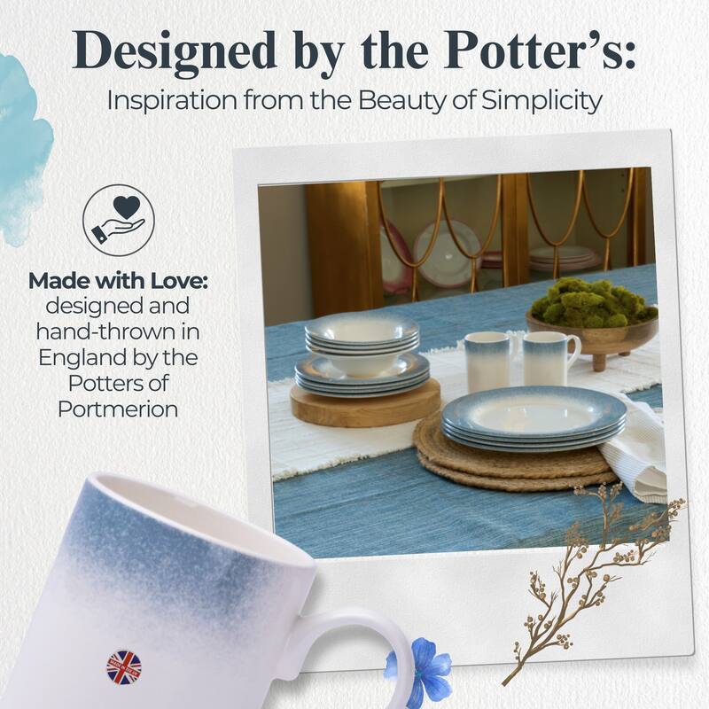 Portmeirion Set of 4 Potters Mist Breakfast Mugs