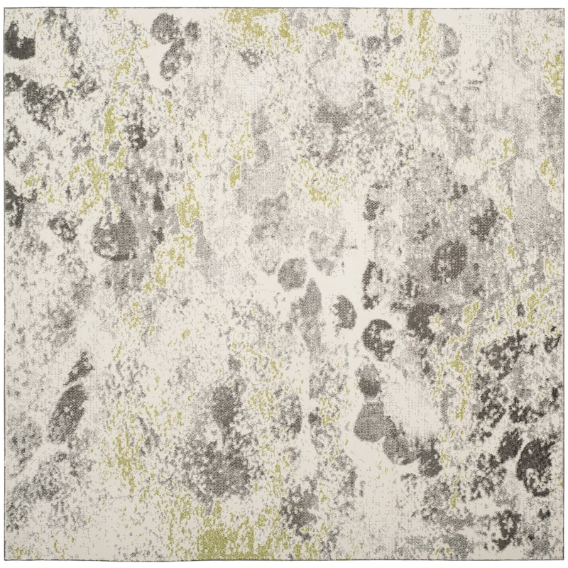 SAFAVIEH Watercolor Sophie Modern Abstract Rug - 6'7" Square - Ivory/Grey