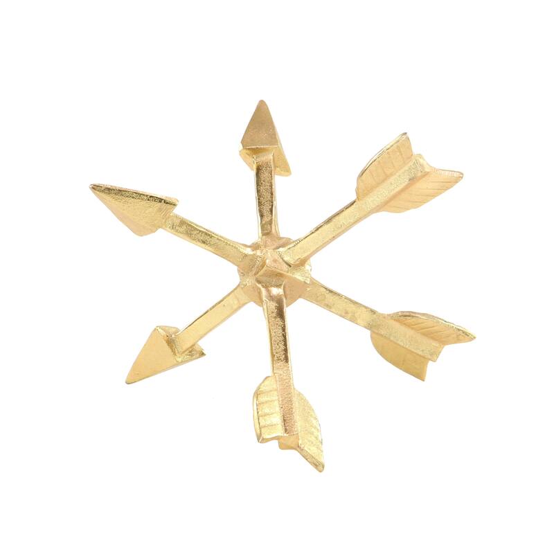 Aluminum Metal Geometric Sculpture with Arrow Points - Gold - Roche River Decor - Gold