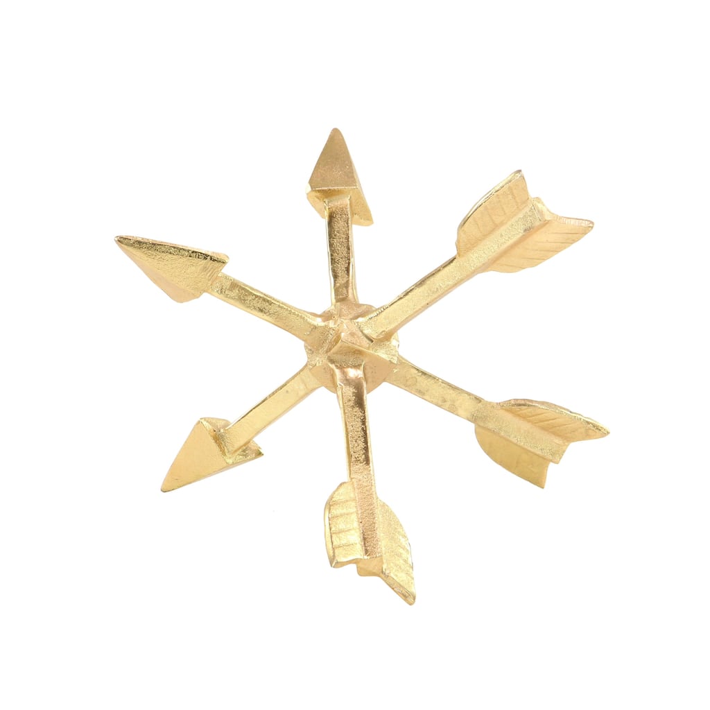 Aluminum Metal Geometric Sculpture with Arrow Points - Gold - Roche River Decor
