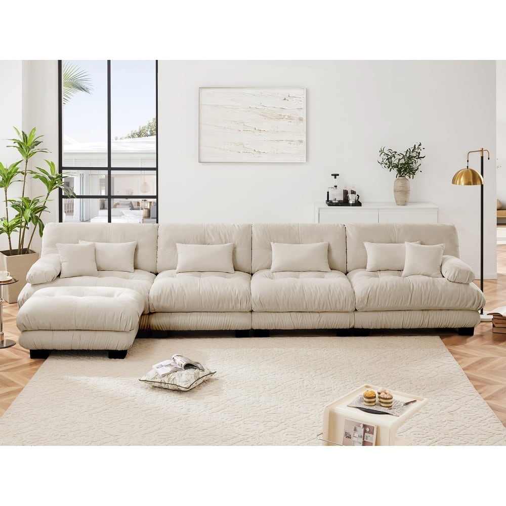 173.2" Modern Comfy Cloud Couch 4-Seater Modular Sectional Sofa for Living Room