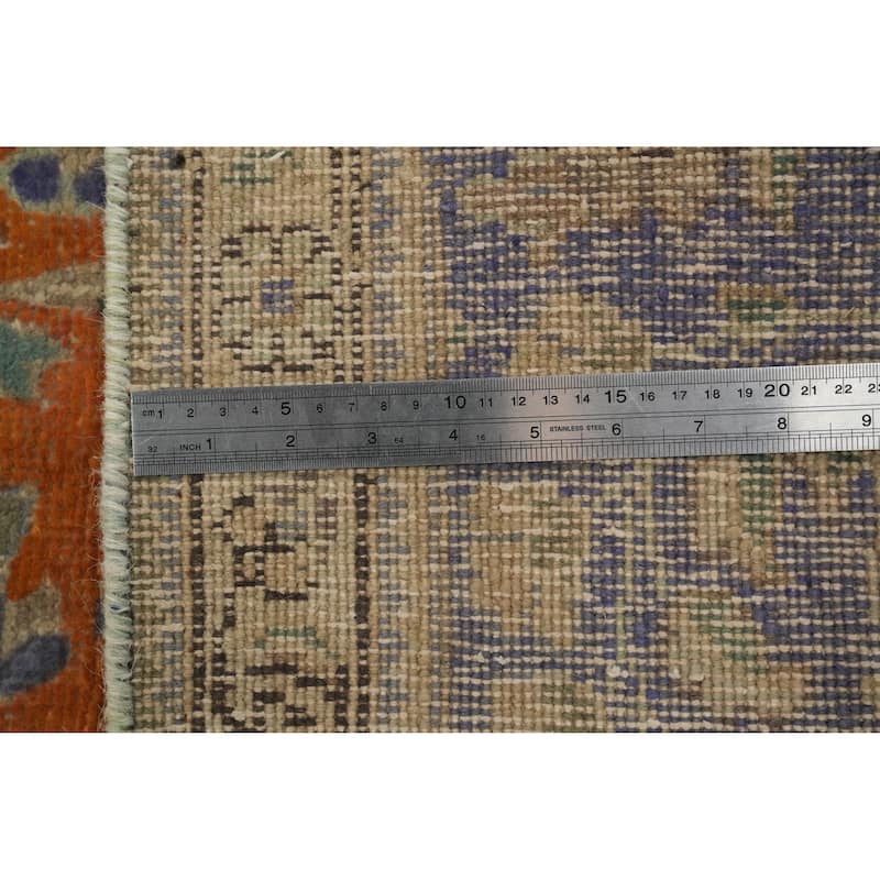Hand Knotted Oriental 100% Wool Carpet Traditional Floral Oranges & Rust Tabriz Area Rug - 13' 0'' X 9' 10''