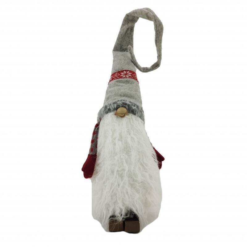 HomeRoots Red and Grey Winter Gnome with Snowflakes - 6.3' X '36' X '6.7