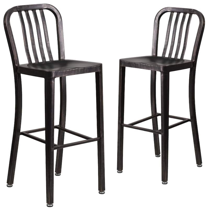 Indoor/Outdoor Commercial Grade Metal Modern Barstools (Set of 2)