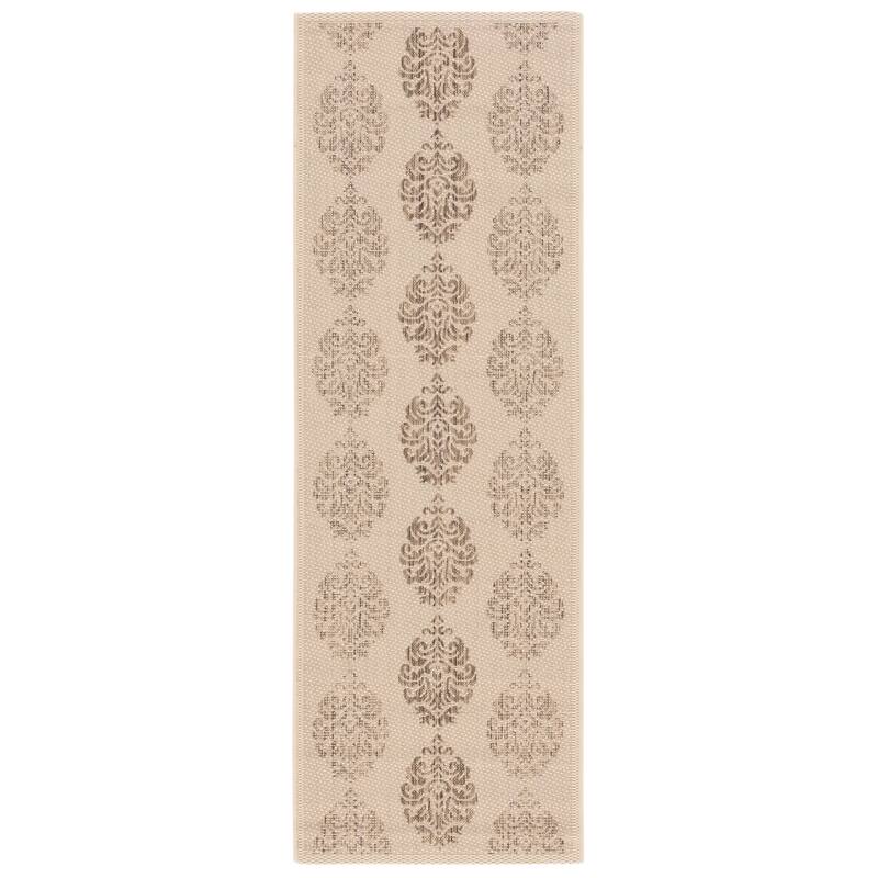 SAFAVIEH Courtyard Pauley Damask Indoor/ Outdoor Waterproof Patio Backyard Rug