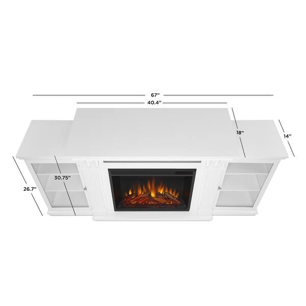 Calie 67" Electric TV Stand Fireplace in White by Real Flame Bed Bath