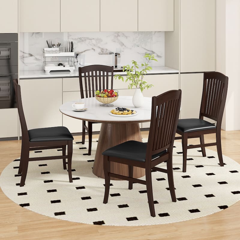 Gymax Modern Dining Chairs Set of 4 Armless Kitchen Chairs