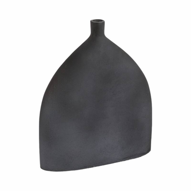 Decorative Sleek Sculptural Metal Vase - Contemporary Flower Vase